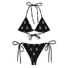 Load image into Gallery viewer, Logo Print string bikini - Black