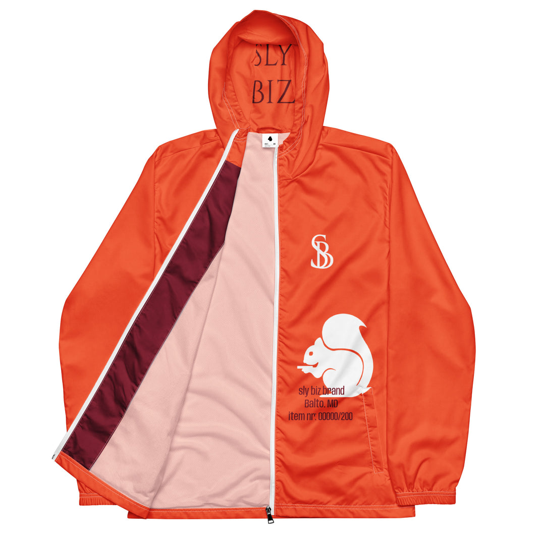 Men’s windbreaker- orange/maroon