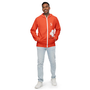 Men’s windbreaker- orange/maroon