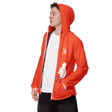 Load image into Gallery viewer, Men’s windbreaker- orange/maroon
