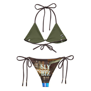 Skyline print string bikini