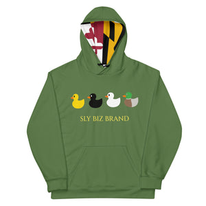 Sly Biz Duck Row Unisex Hoodie - Green