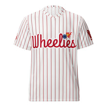 Load image into Gallery viewer, Unisex sports jersey - Wheelies-White/Stripes
