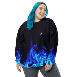 Fire Blue Unisex Sweatshirt