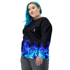 Fire Blue Unisex Sweatshirt