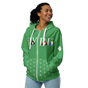 Toad Quad Unisex zip hoodie - Green