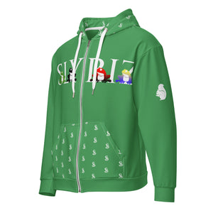 Toad Quad Unisex zip hoodie - Green