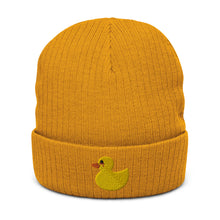 Load image into Gallery viewer, Duck Logo Ribbed knit beanie
