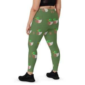 Sly Biz Duck Leggings- Green/Khaki