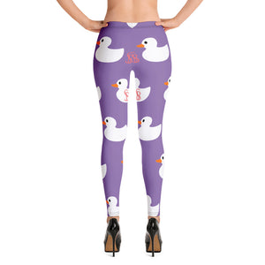 Sly Biz Duck Leggings - purple/white