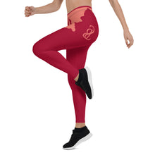 Load image into Gallery viewer, Sly Biz State Print Leggings - pink/maroon
