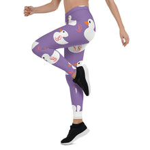 Load image into Gallery viewer, Sly Biz Duck Leggings - purple/white
