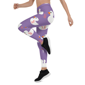 Sly Biz Duck Leggings - purple/white