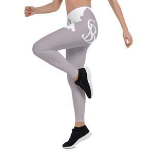 Sly Biz State Print Leggings - smoke lilac/white