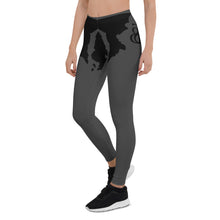 Load image into Gallery viewer, Sly Biz State Print Leggings- grey/black
