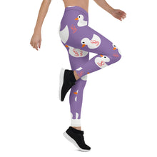 Load image into Gallery viewer, Sly Biz Duck Leggings - purple/white
