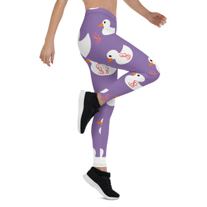 Sly Biz Duck Leggings - purple/white