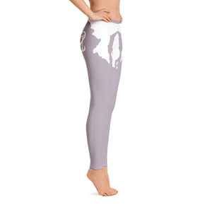 Sly Biz State Print Leggings - smoke lilac/white