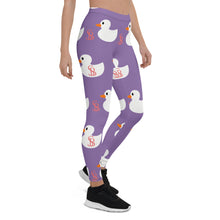 Load image into Gallery viewer, Sly Biz Duck Leggings - purple/white
