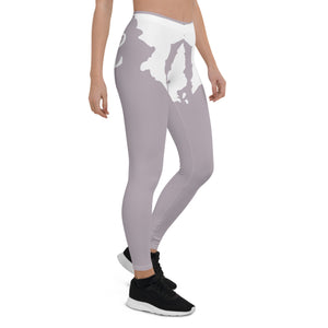 Sly Biz State Print Leggings - smoke lilac/white