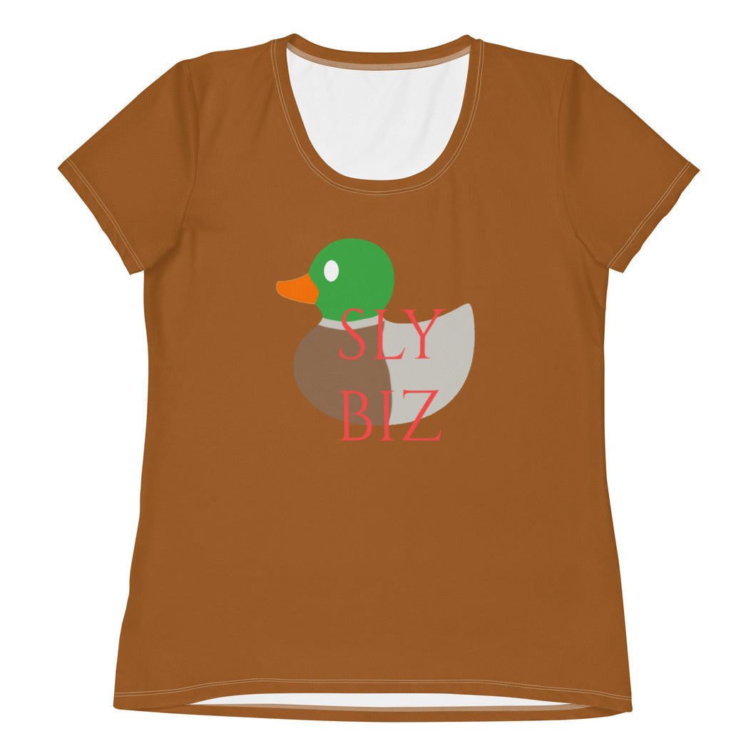 Sly Biz Women's Tan Duck  T-shirt - Brown