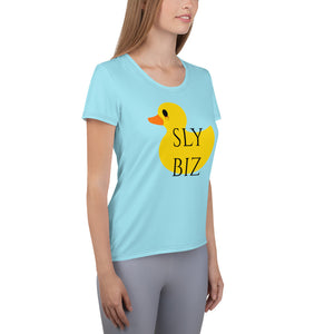 Sly Biz Yellow Duck T-shirt - aqua blue